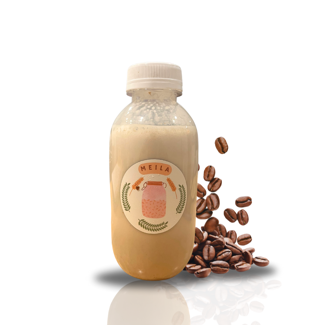 Mocha flavoured drink that contains oats, whey, and mocha flavour